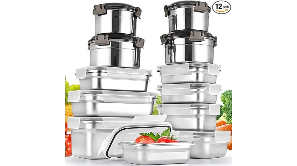 12 pack stainless steel containers