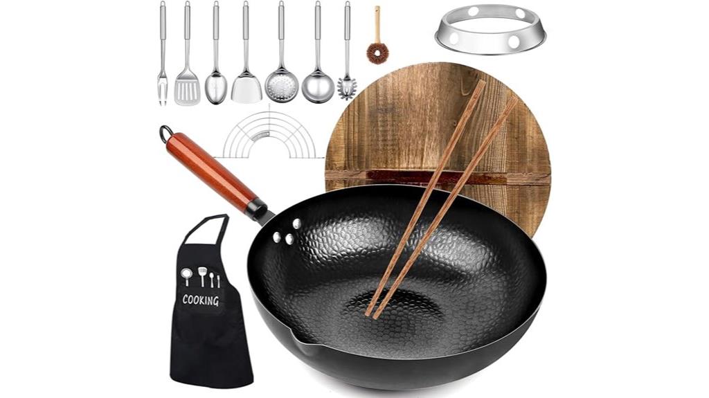14 piece carbon steel woks