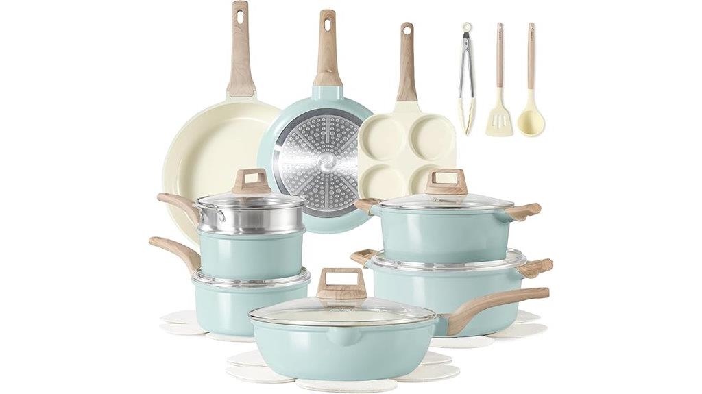 21 piece ceramic cookware set