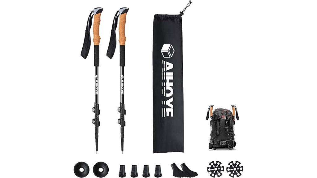 adjustable trekking poles pair