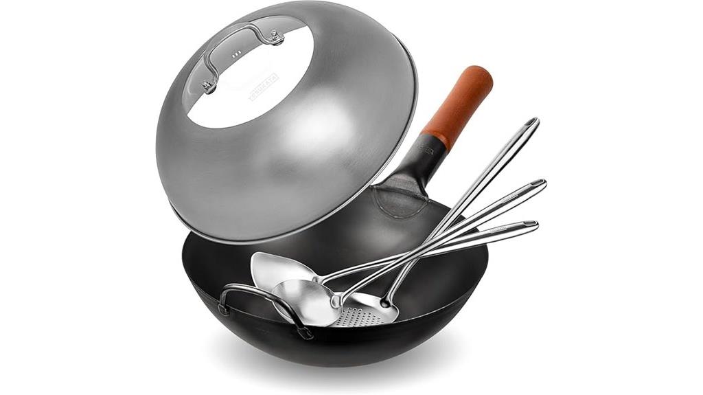 carbon steel wok set