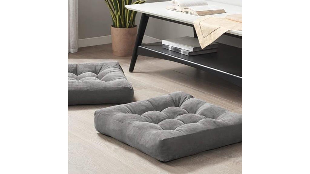 double grey meditation cushions