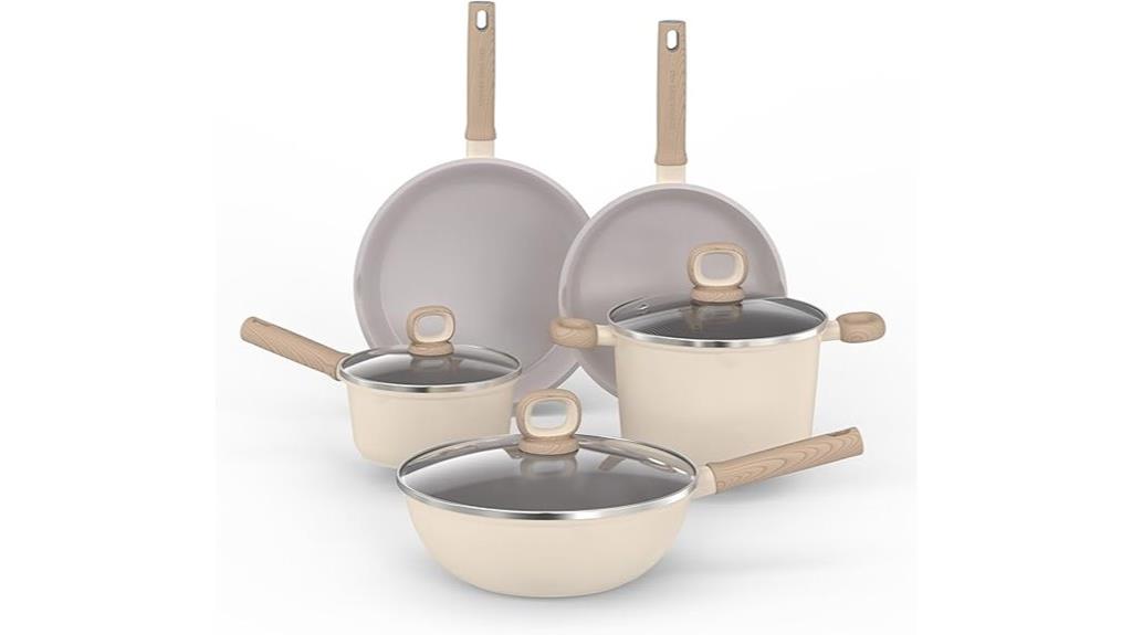 eight piece ceramic cookware set