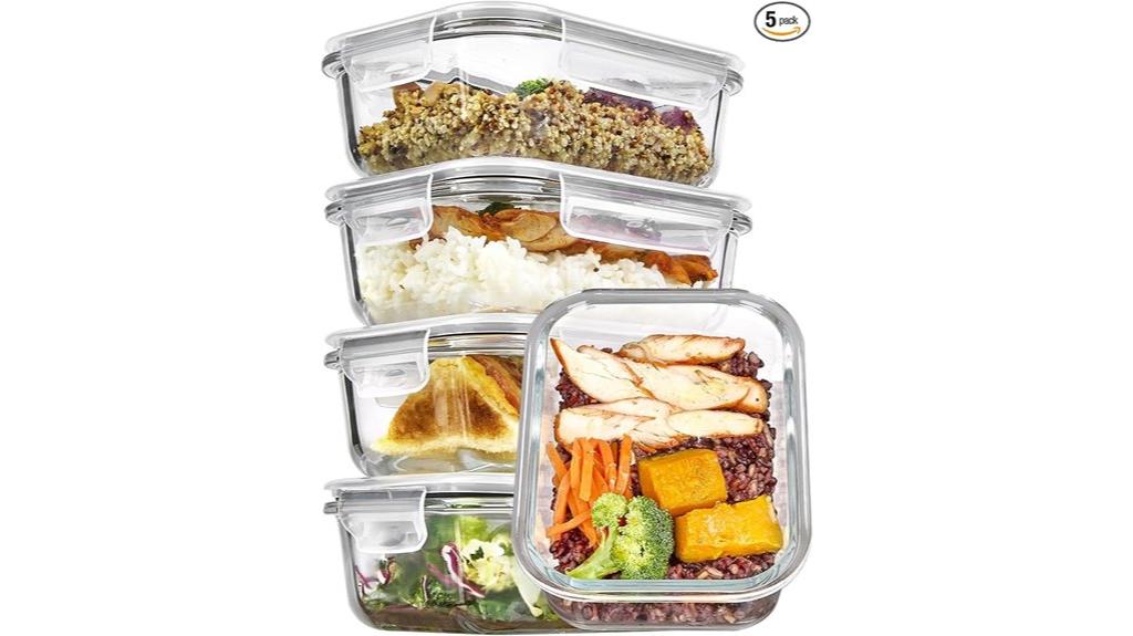 five 22oz glass containers