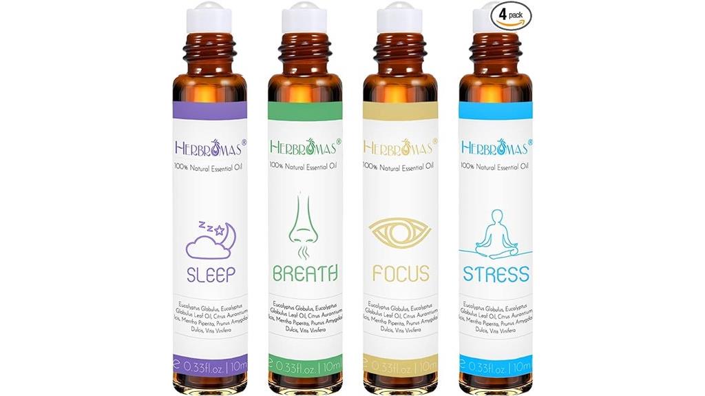 four pack aromatherapy rollers