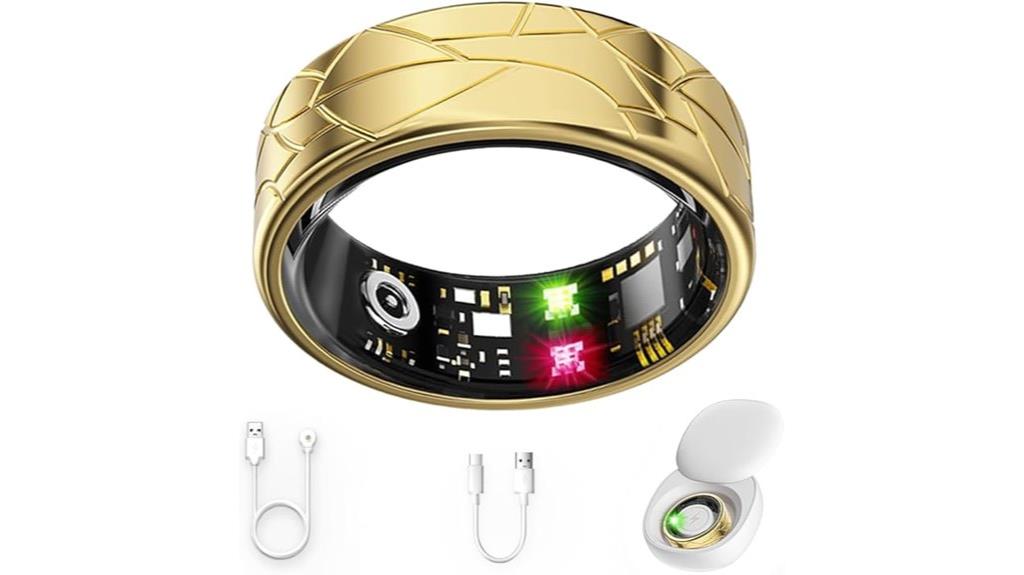 gold waterproof fitness ring