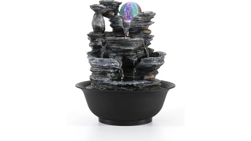 led lit tabletop fountain