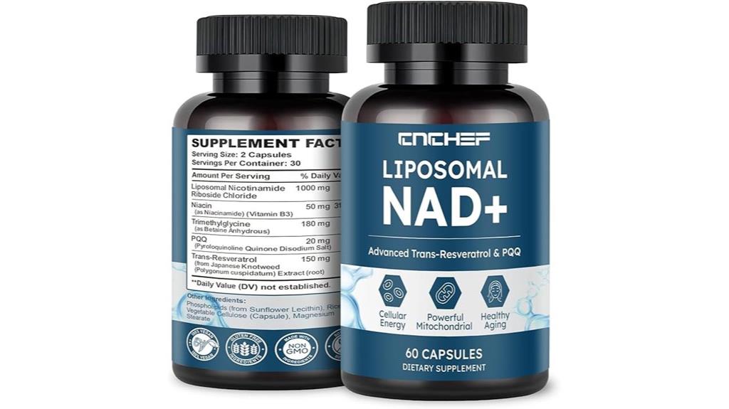liposomal nad supplement capsules