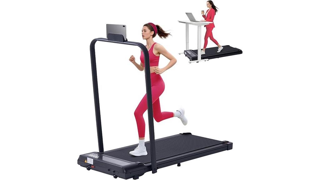 portable treadmill with handle