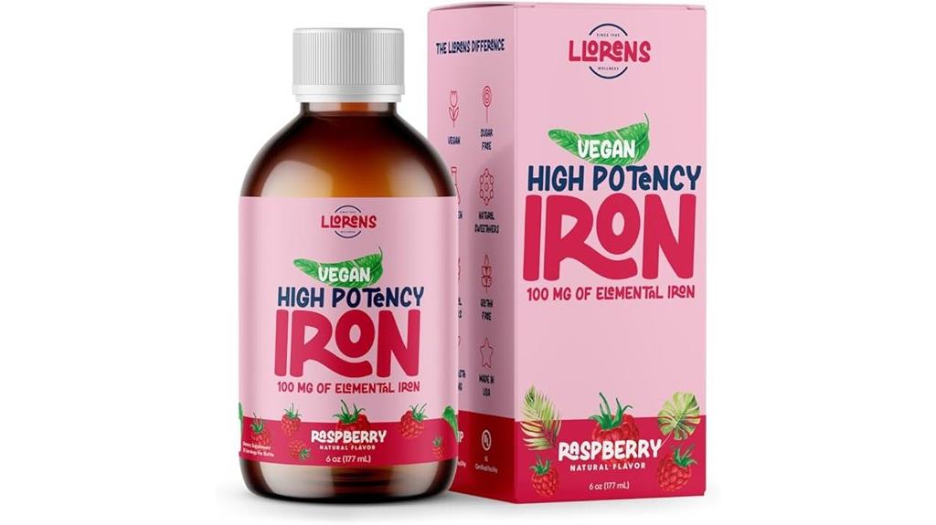 raspberry flavored liquid iron