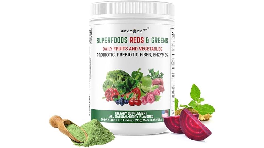 red and green superfood powder