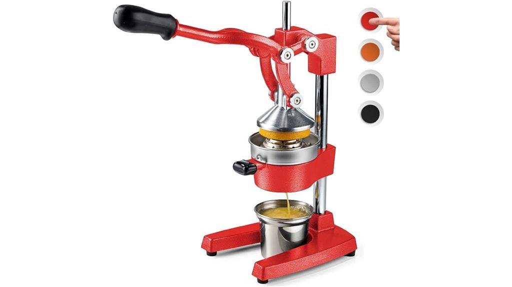 red cast iron juicer