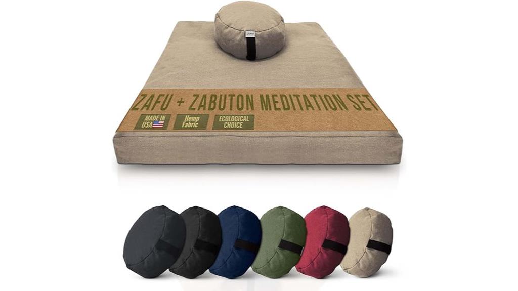 round hemp meditation cushion