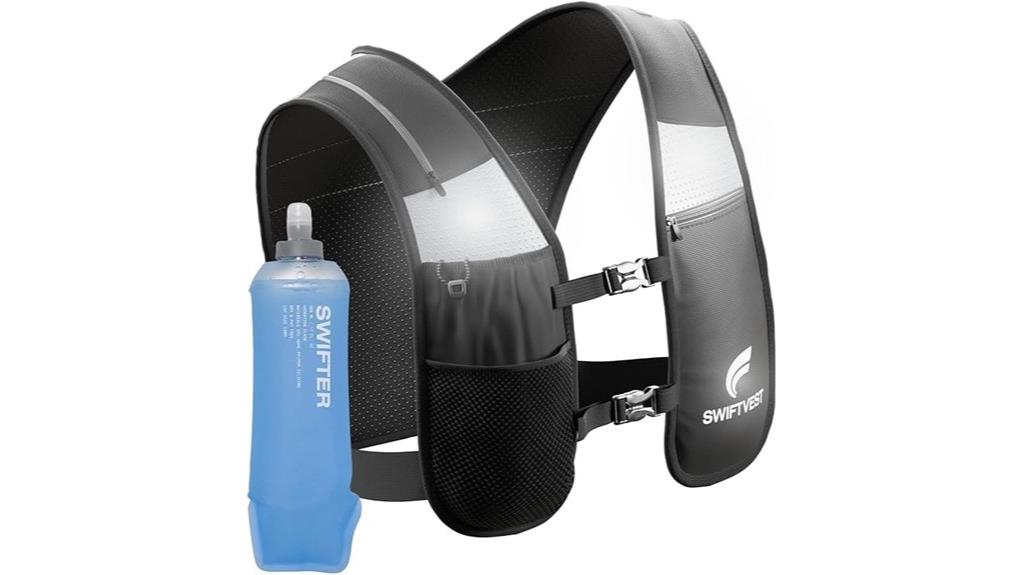 running vest with water bottle