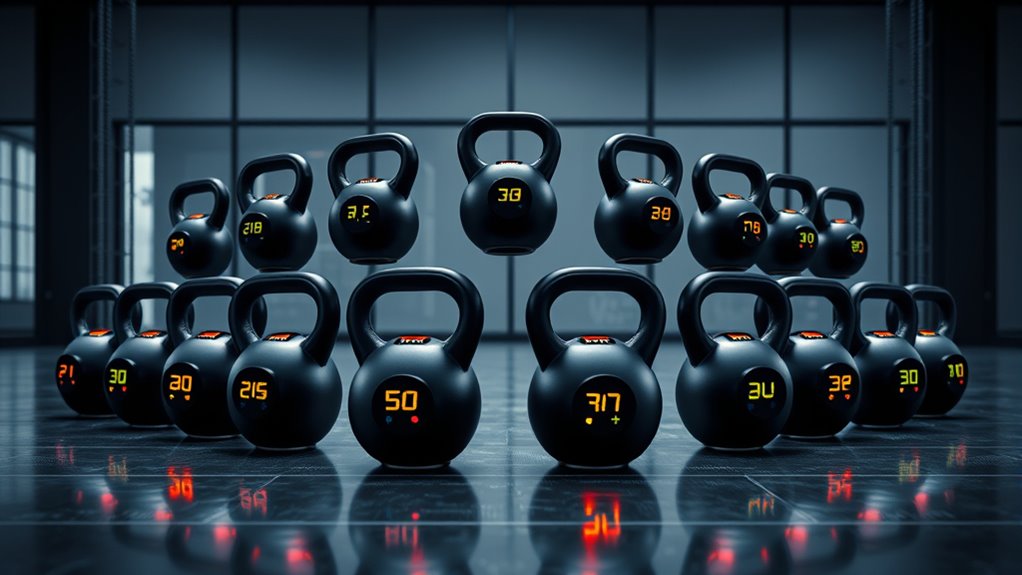 smart adjustable kettlebell selection