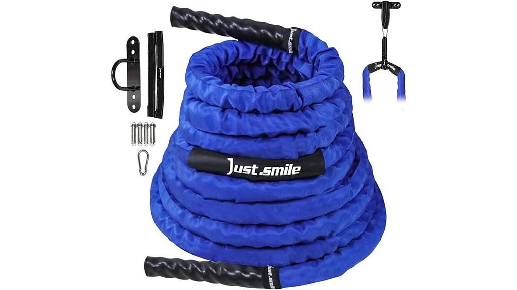 smile with battle ropes