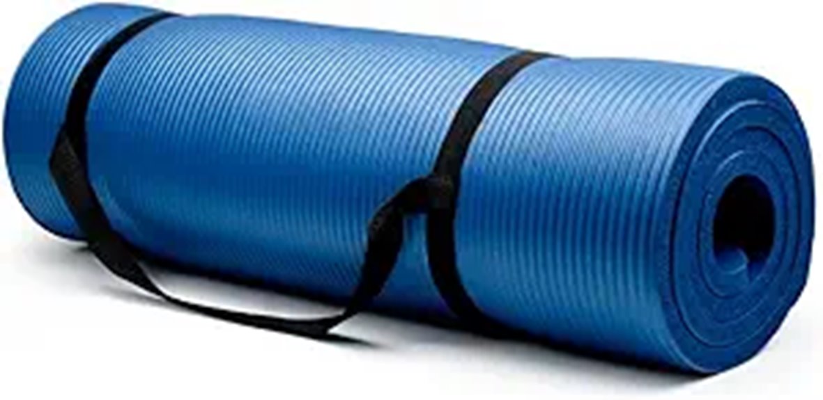 thick blue yoga mat