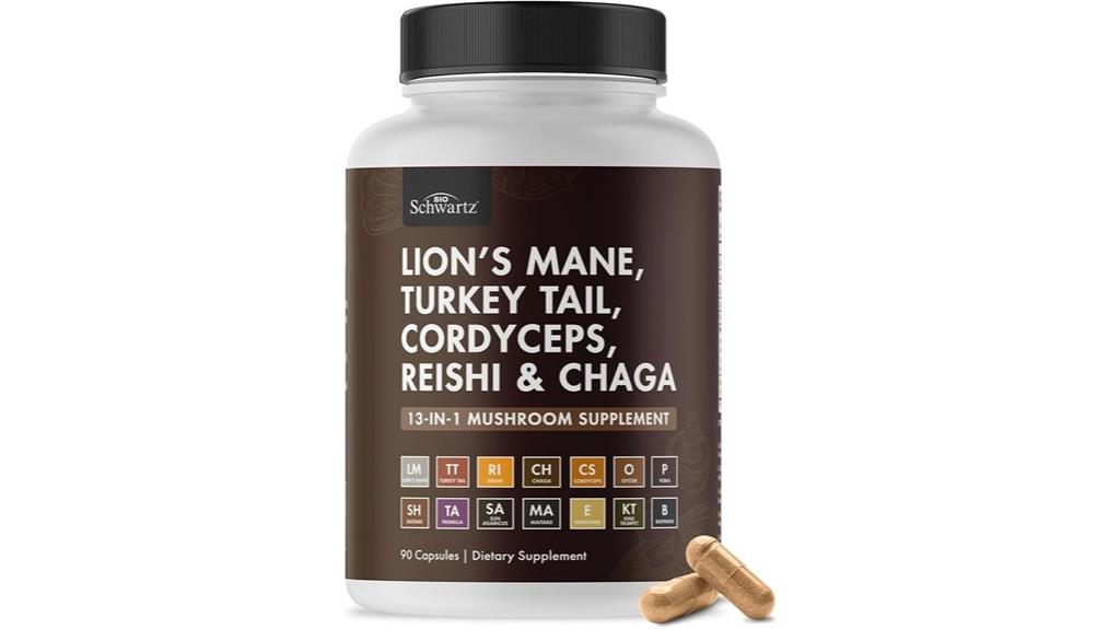 thirteen mushroom extract capsules