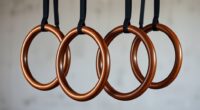 top wooden gymnastic rings