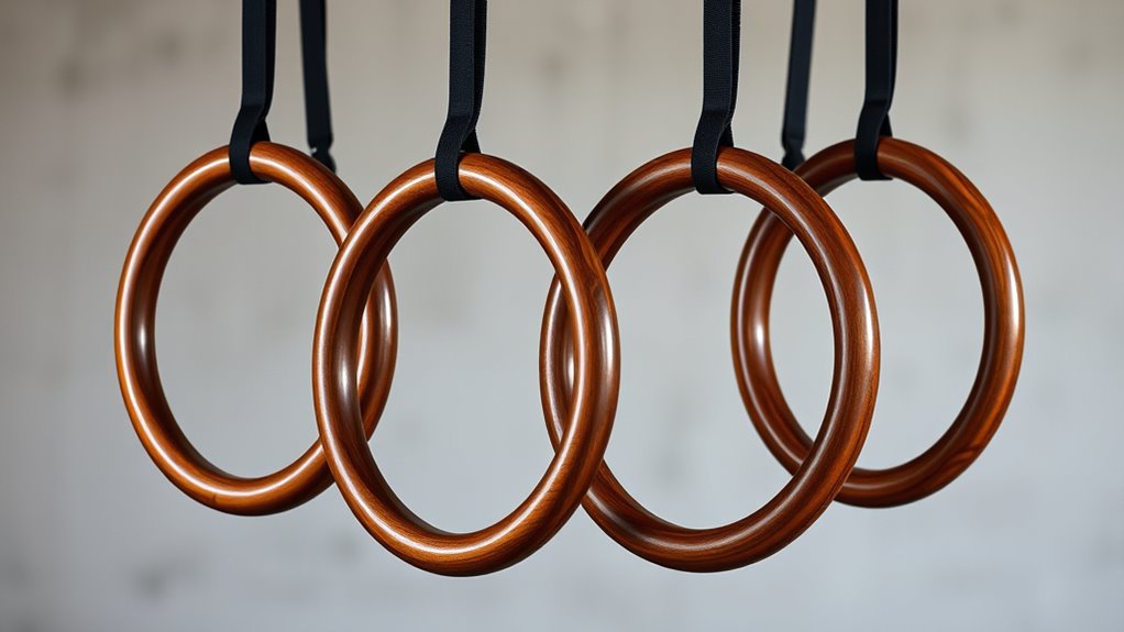 top wooden gymnastic rings