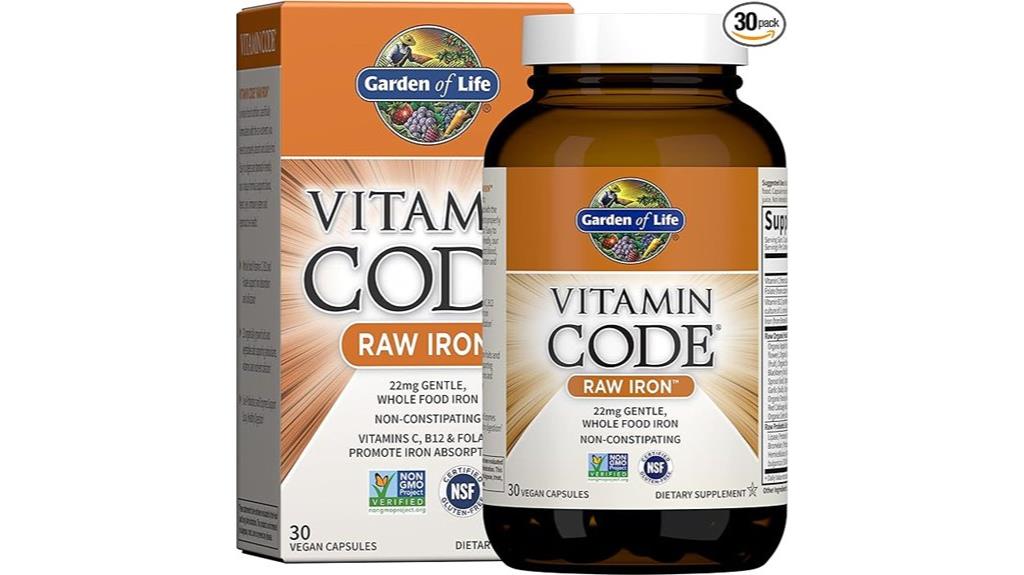 vegan iron supplement capsules