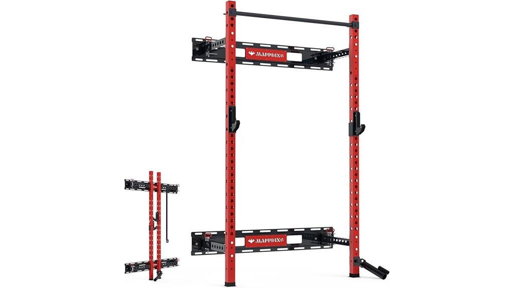 wall mounted folding power rack