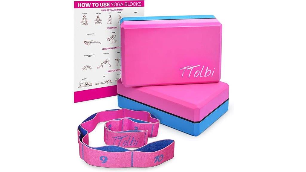 yoga block set with band