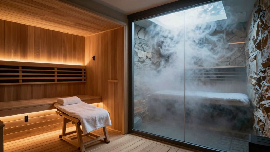 infrared and steam sauna relaxation
