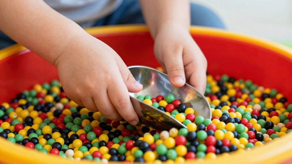 bean sorting and pouring