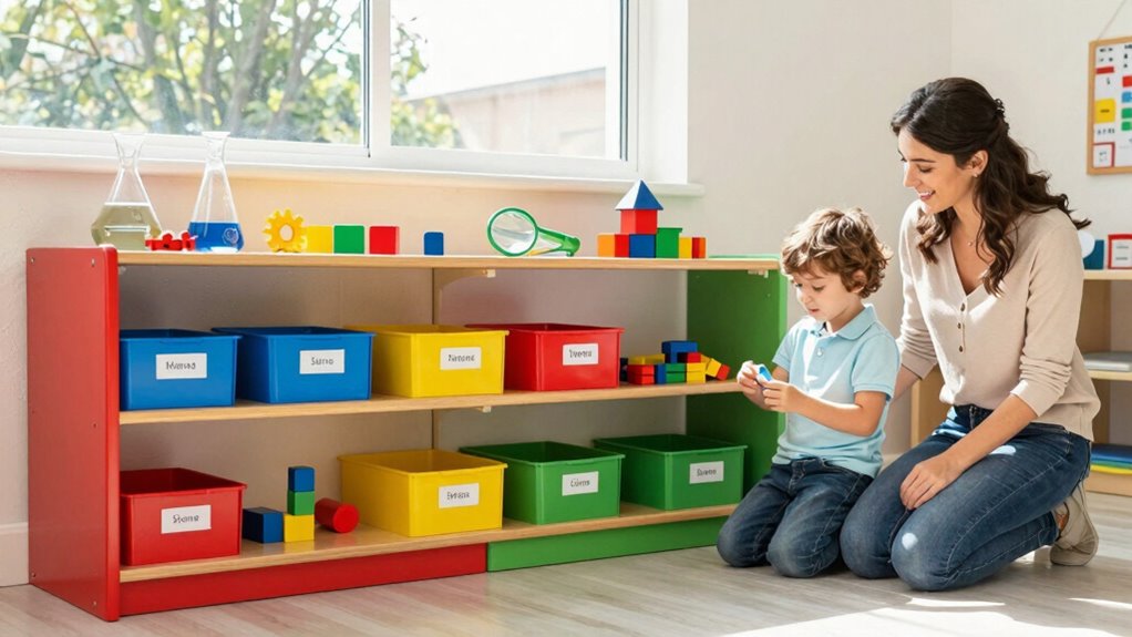create educational preschool shelf