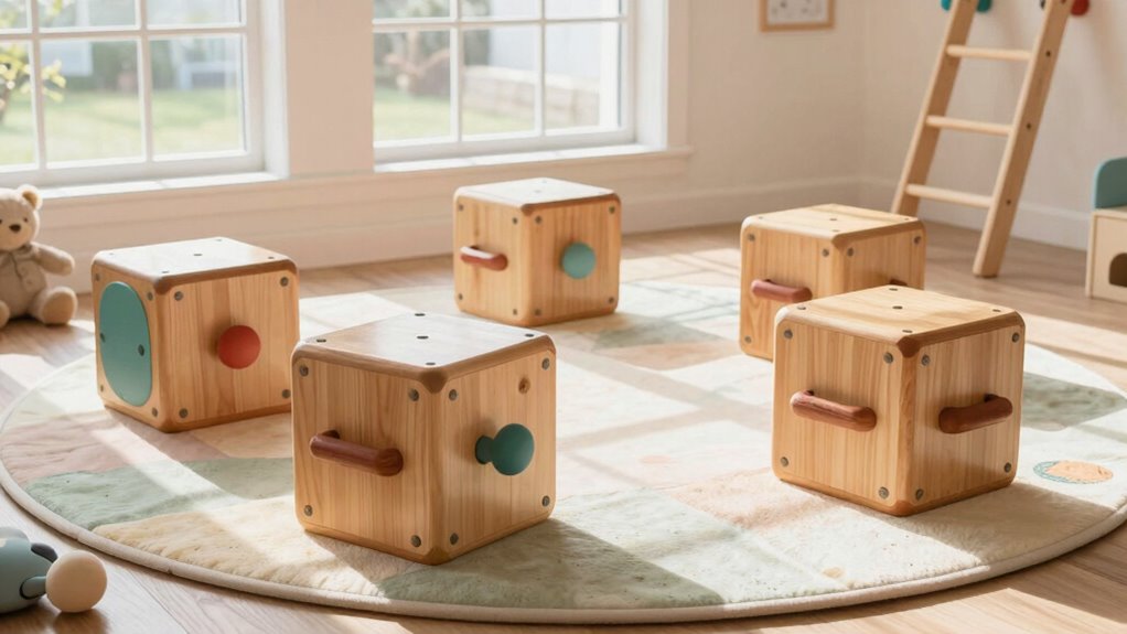 top wooden toddler climbing cubes