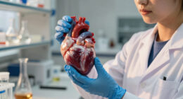 this is a decellularized ghost heart where scientists completely wash away all the blood and living cells leaving only the pure white protein scaffold so they can inject it with new stem cells to grow a custom organ