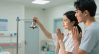 Royal hug for woman ringing cancer treatment bell