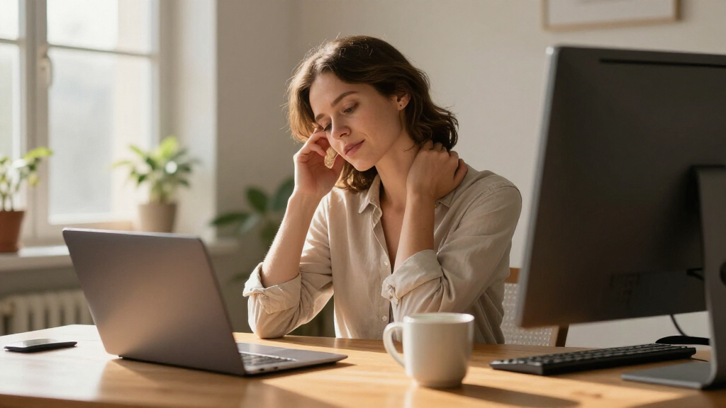 Three Of The Best Exercises For Tech Neck—and You Can Do Them All At Your Desk